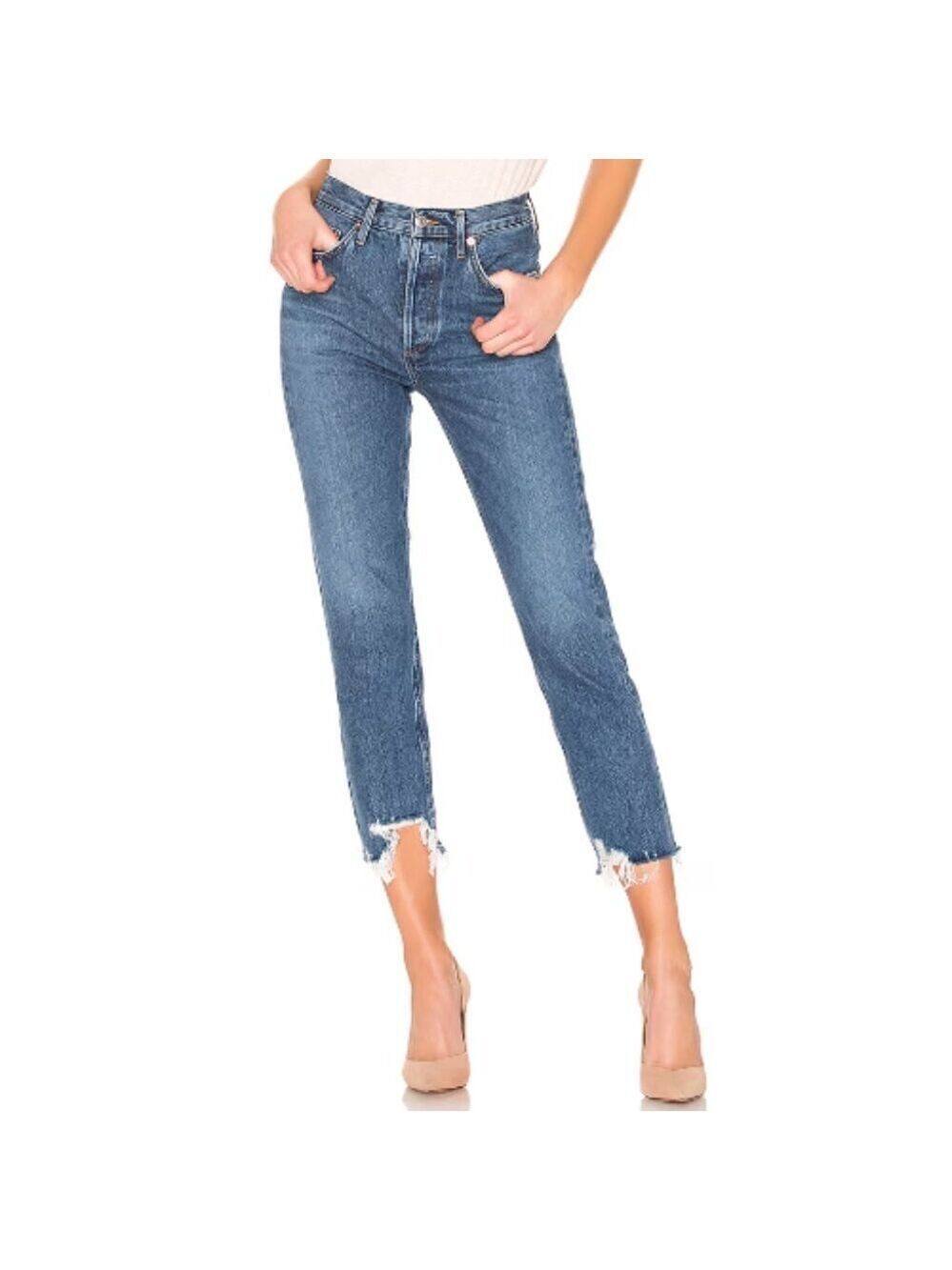 Agolde Women's Riley High Rise Straight Crop Size 29 in Veto